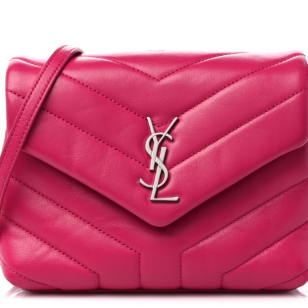 Yves Saint Laurent Fuchsia Quilted Crossbody Bag